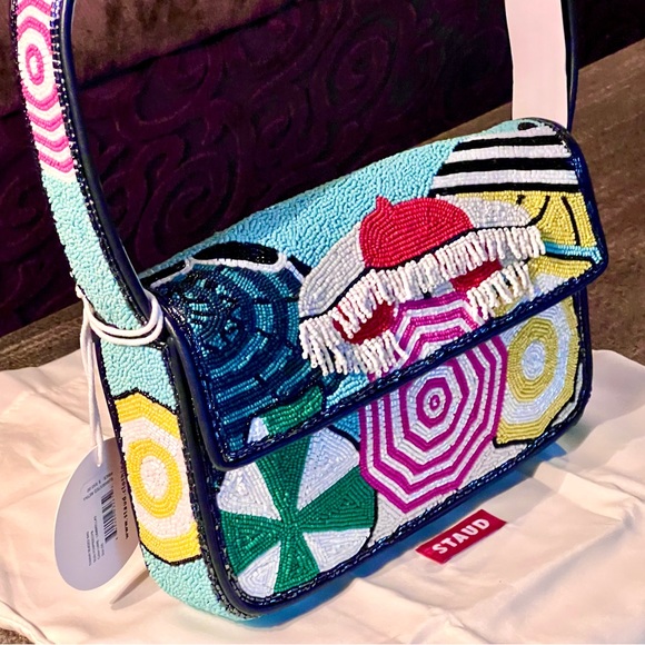 πΊπHPππΊ NWT Staud Beaded Tommy Bag Umbrellas - Picture 4 of 16